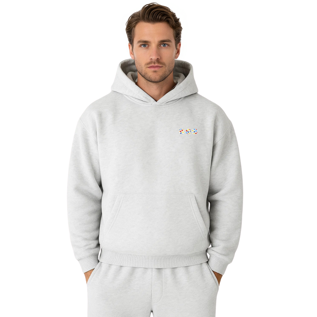 Autism Awareness Hoodie — light grey (men's)
